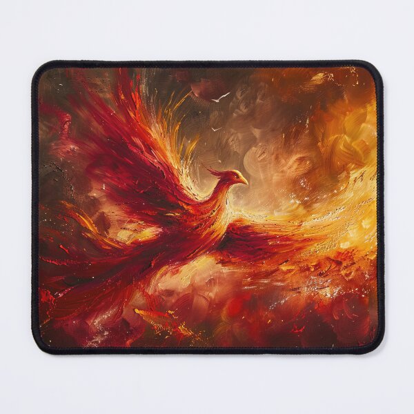 Item preview, Fire Phoenix bird flying through fire - Fantasy painting designed and sold by TheArtistOf2022.