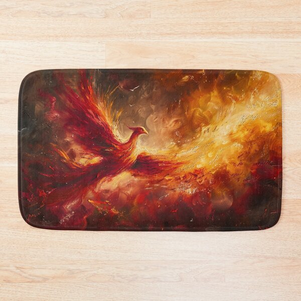 Item preview, Fire Phoenix bird flying through fire - Fantasy painting designed and sold by TheArtistOf2022.