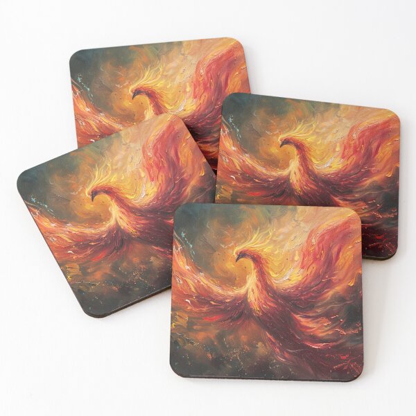 Item preview, Fire Phoenix bird flying through fire - Fantasy painting designed and sold by TheArtistOf2022.