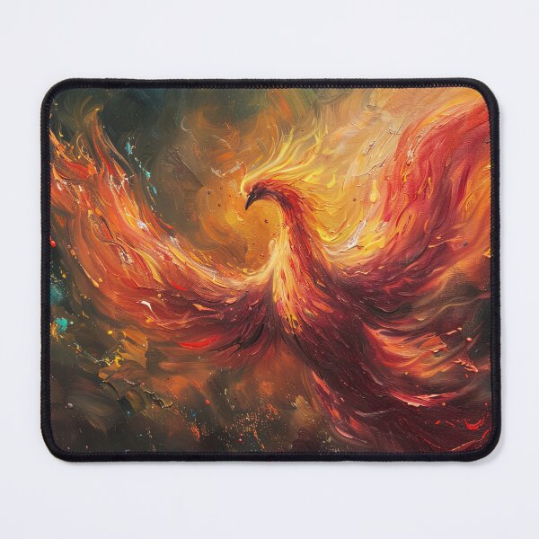 Item preview, Fire Phoenix bird flying through fire - Fantasy painting designed and sold by TheArtistOf2022.