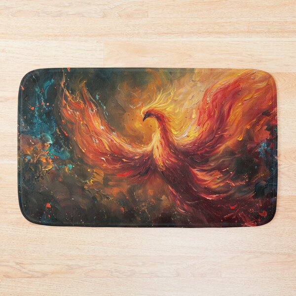 Item preview, Fire Phoenix bird flying through fire - Fantasy painting designed and sold by TheArtistOf2022.