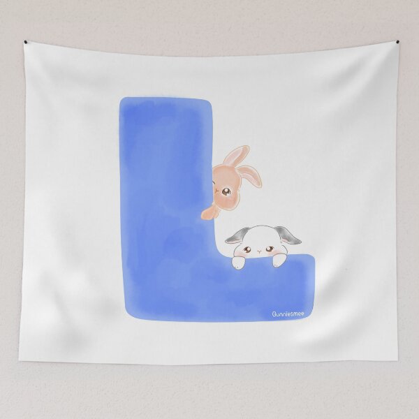 Item preview, L  Alphabet Letter Bunny in Soft Watercolor | Bunniesmee  designed and sold by bunniesmee.