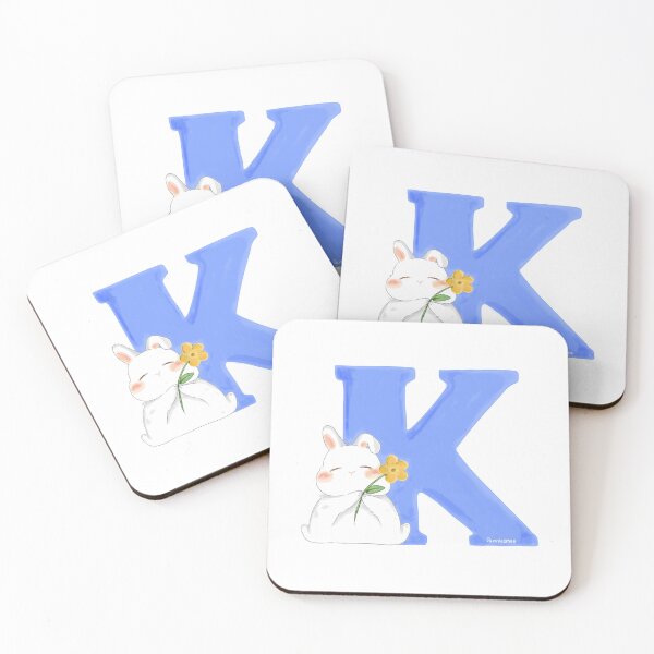 Item preview, K Alphabet Letter Bunny in Soft Watercolor | Bunniesmee  designed and sold by bunniesmee.
