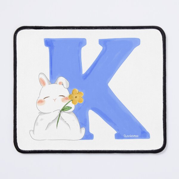 Item preview, K Alphabet Letter Bunny in Soft Watercolor | Bunniesmee  designed and sold by bunniesmee.