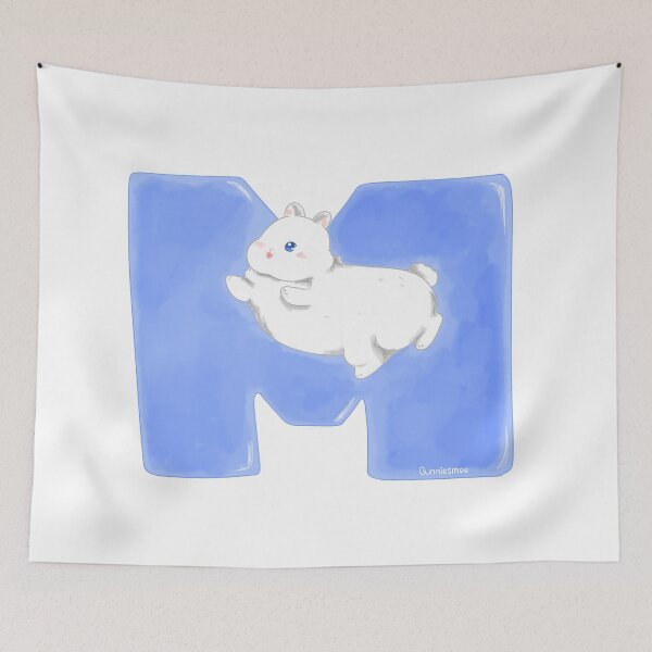 Item preview, M Alphabet Letter Bunny in Soft Watercolor | Bunniesmee  designed and sold by bunniesmee.