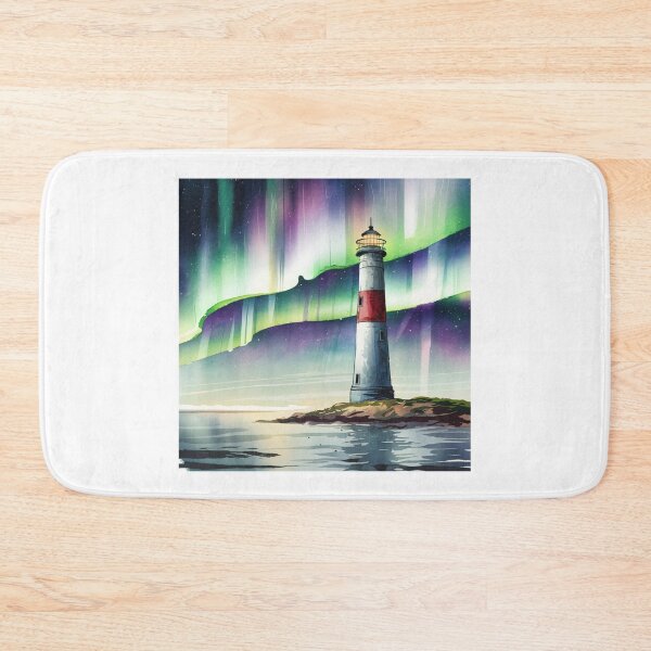 Item preview, Lighthouse with Aurora Borealis designed and sold by SignumShop.