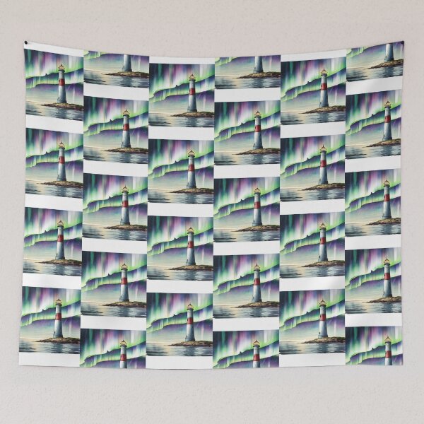 Item preview, Lighthouse with Aurora Borealis designed and sold by SignumShop.