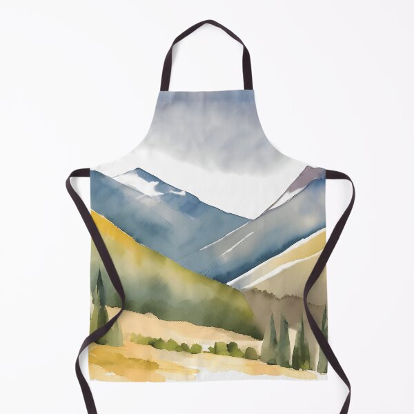 Item preview, Mountains in Summer Landscape Watercolor Painting | Watercolor Landscape | Watercolor Art | Watercolor Scenery designed and sold by UnhingedBird.
