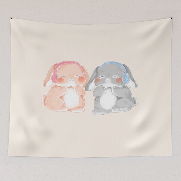 Item preview, Music Couple Rabbit Headphones | Bunniesmee  designed and sold by bunniesmee.