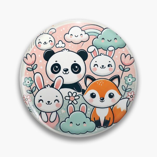 Item preview, Cute Animals with Panda, Bunny, Fox, and Clouds designed and sold by carries-anatomy.