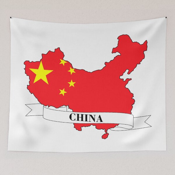 Item preview, China flag map designed and sold by visual adventures.