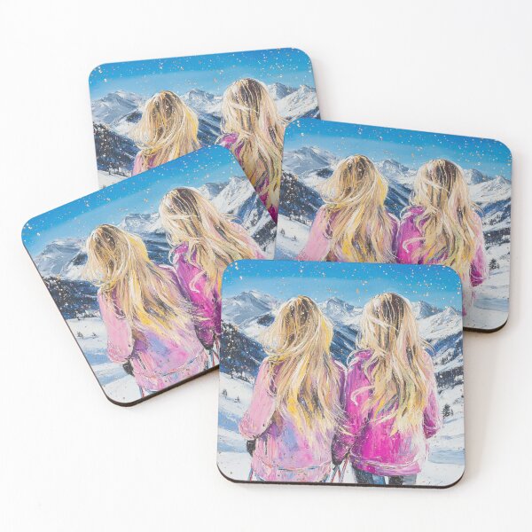 Item preview, Apres Ski Preppy Blonde Best Friends Painting  designed and sold by Creative Brat Design Studio.
