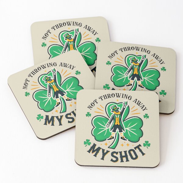 Artikelvorschau, Glücklicher Kobold mit Getränk – Irish Hamilton „My Shot“ Design entworfen und verkauft von PricklyBearArt.