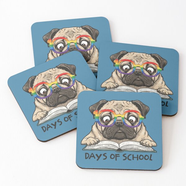 Item preview, Funny Pug 100 Days Of School Rainbow Glasses Teacher Kids designed and sold by d247.