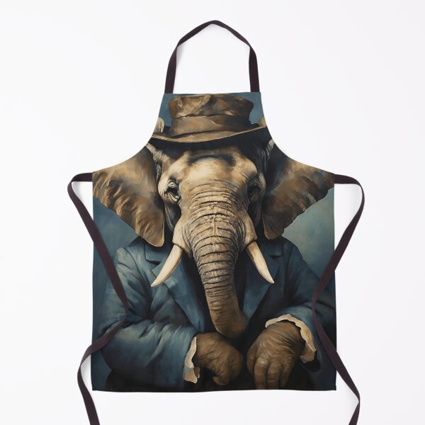Item preview, Vintage Animal Art: Elephant Gentleman with a Hat Portrait | Animal Art | Oil Painting | Animal Portrait designed and sold by UnhingedBird.