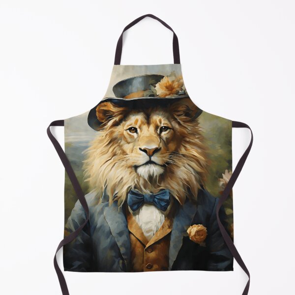 Item preview, Vintage Animal Art: Lion Gentleman with a Hat Portrait | Animal Art | Oil Painting | Animal Portrait designed and sold by UnhingedBird.