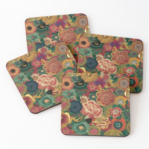 Item preview, Rich Golden Floral Wallpaper designed and sold by whitecat23.