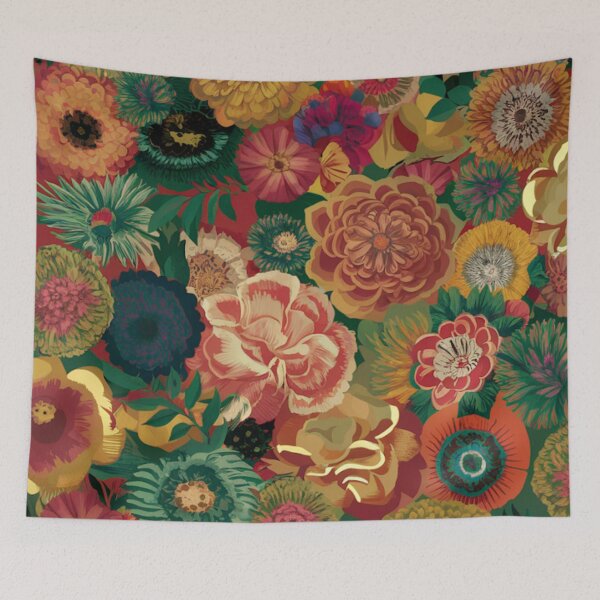 Item preview, Rich Golden Floral Wallpaper designed and sold by whitecat23.
