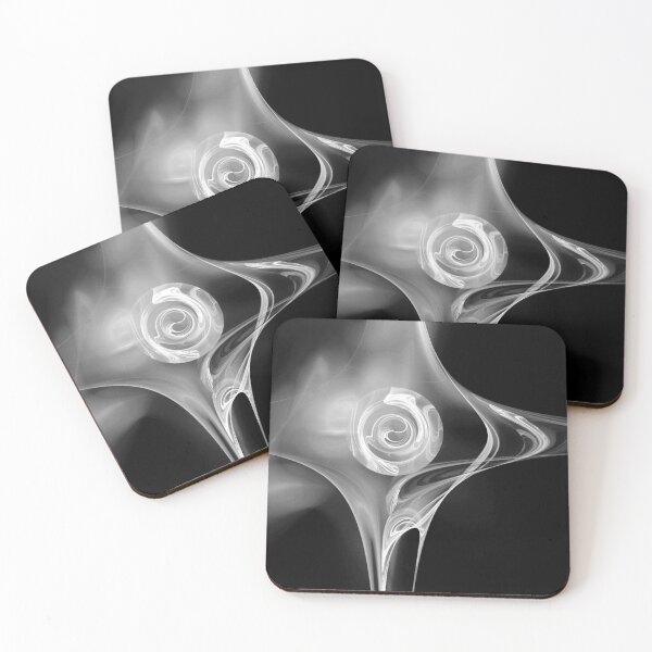 Item preview, WHITE FRACTAL ROSE IN BLACK designed and sold by BulganLumini.