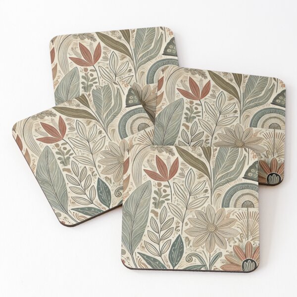 Artikelvorschau, Abstract Floral and Fan Pattern in Earthy Tones entworfen und verkauft von carries-anatomy.