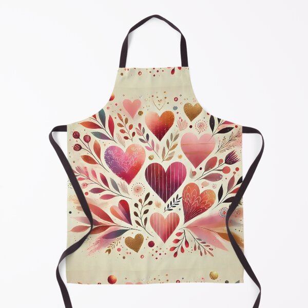 Item preview, vibrant, artistic composition of hearts and floral elements.  designed and sold by TJprint.