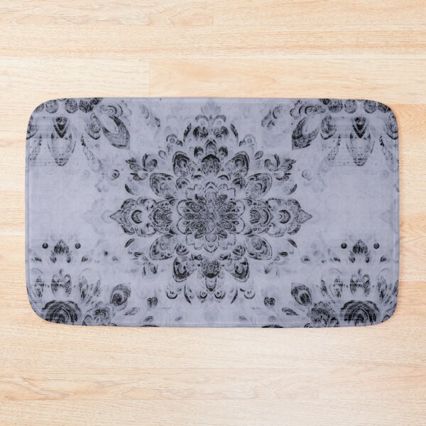 Item preview, black grey floral pattern designed and sold by HABlackwood.