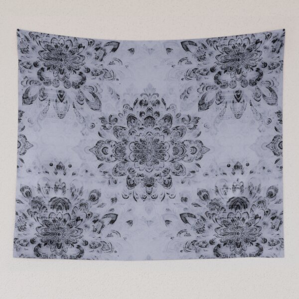 Item preview, black grey floral pattern designed and sold by HABlackwood.