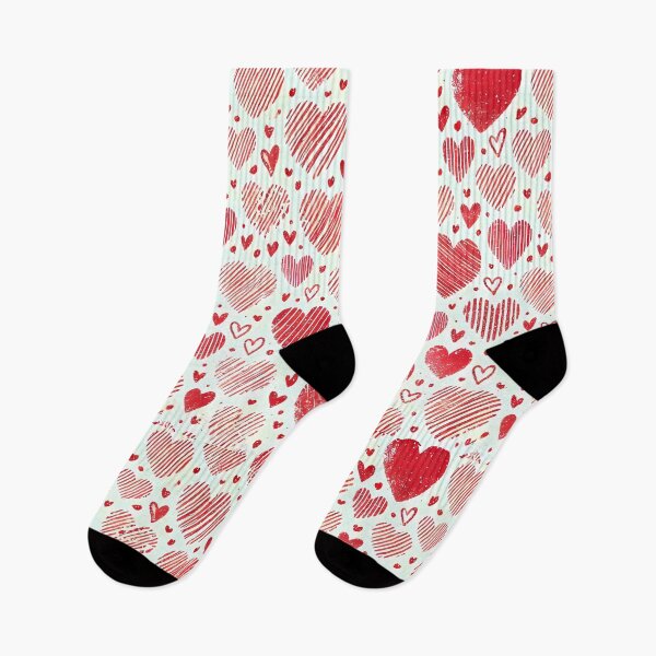 Item preview, a seamless pattern of red hearts of various sizes and designs. The hearts have different textures, such as stripes, solid fills, and distressed effects, creating a playful and romantic atmosphere. designed and sold by TJprint.