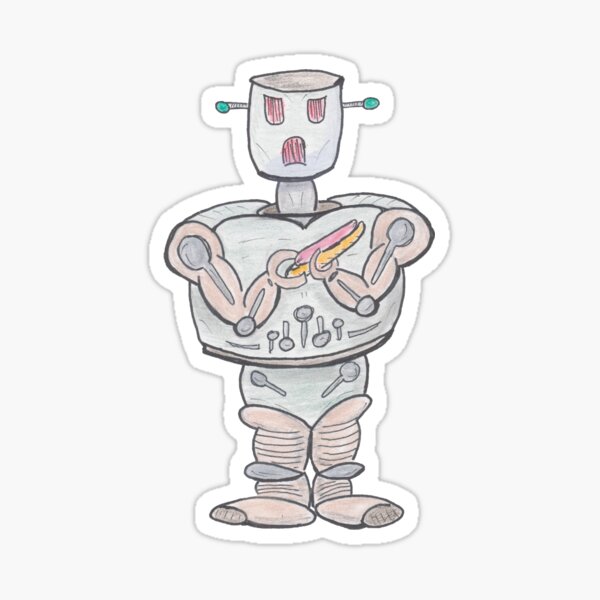 Robot w/ Hot Dog Sticker