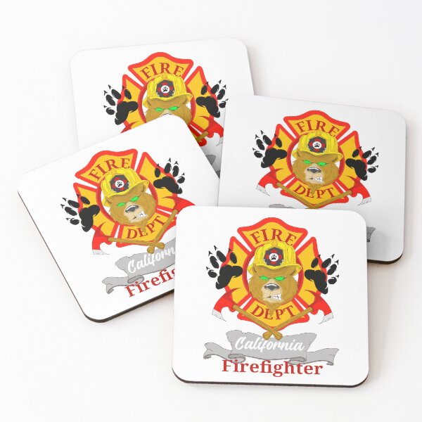 Item preview, Grizzly bear California Firefighter designed and sold by TheEndDesign.