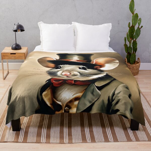 Item preview, Vintage Animal Art: Mouse Gentleman with a Hat Portrait | Animal Art | Oil Painting | Animal Portrait designed and sold by UnhingedBird.
