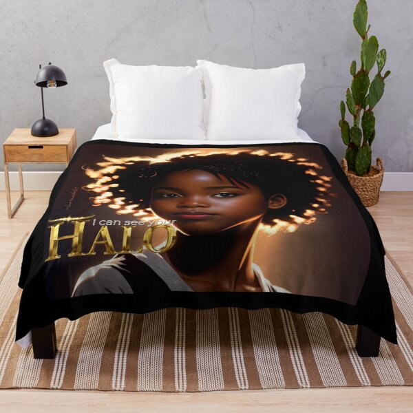 Item preview, I Can See Your Halo: Radiant Afrocentric Portrait of Innocence and Light designed and sold by QPTheeArtist.