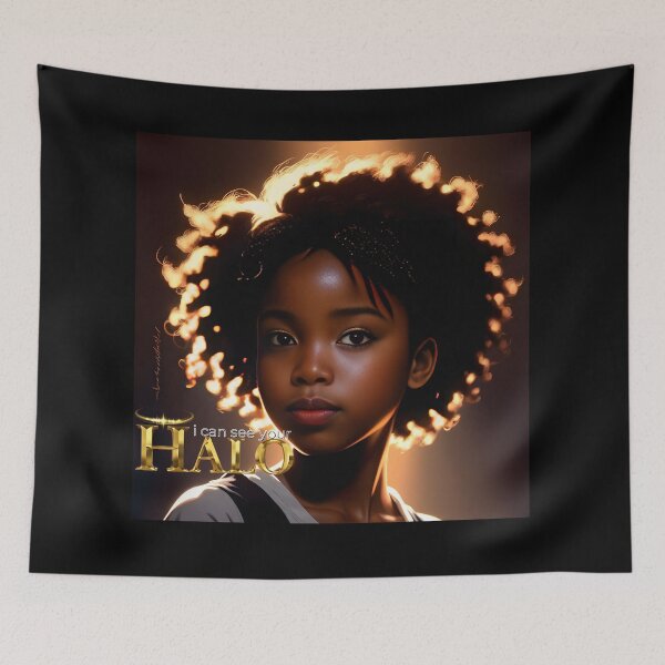 Item preview,  I Can See Your Halo: Radiant Afrocentric Portrait of Innocence and Light designed and sold by QPTheeArtist.