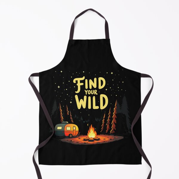 Item preview, Find Your Wild – Cozy Camping Scene with Camper and Campfire designed and sold by Taans-Creation.