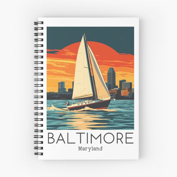 Item preview, Ilustración de viaje vintage de Baltimore, Maryland, Estados Unidos designed and sold by GoodOldVintage.