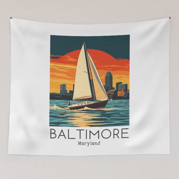Item preview, A Vintage Travel Illustration of Baltimore - Maryland - United States designed and sold by GoodOldVintage.