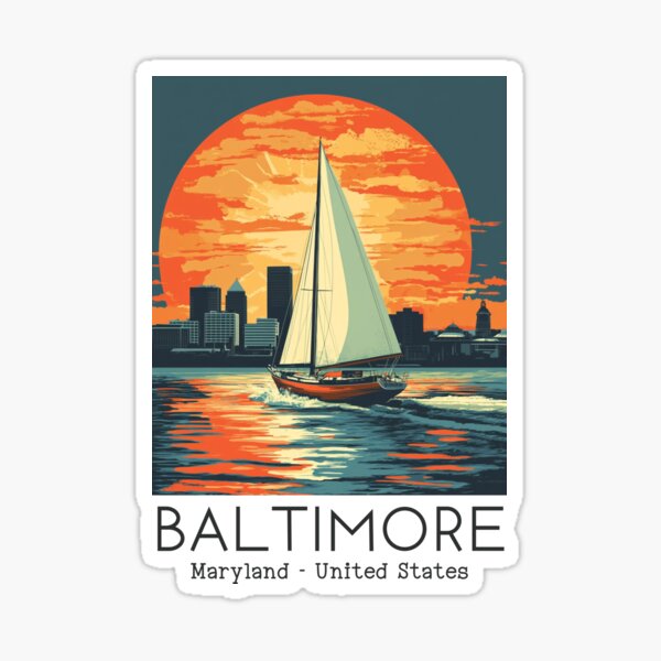 Item preview, A Vintage Travel Illustration of Baltimore - Maryland - United States designed and sold by GoodOldVintage.