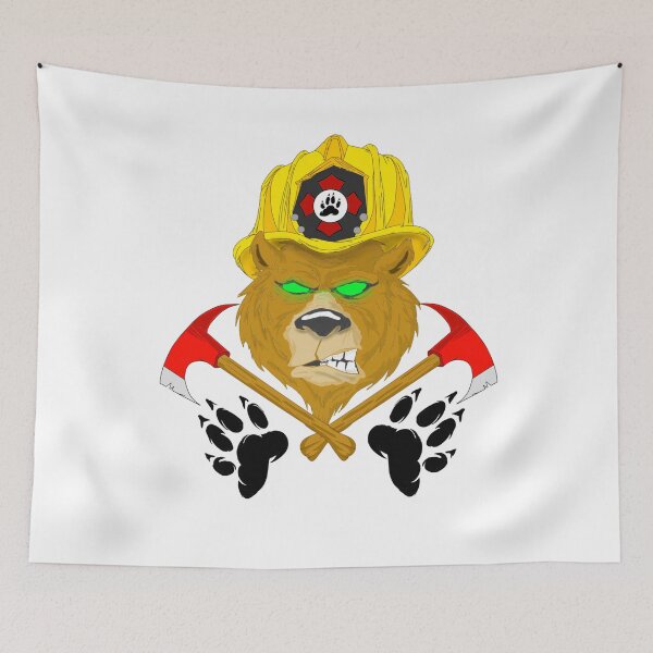 Item preview, Grizzly bear California Firefighter designed and sold by TheEndDesign.