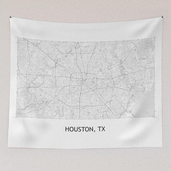 Item preview, Houston, TX 100K Topographical Map Black and White designed and sold by PGHPhotoCo.