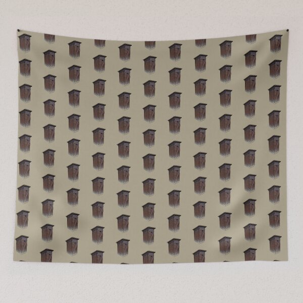 Item preview, Outhouse Toilet, Olive Gray Background, Small Pattern designed and sold by Gaboro.