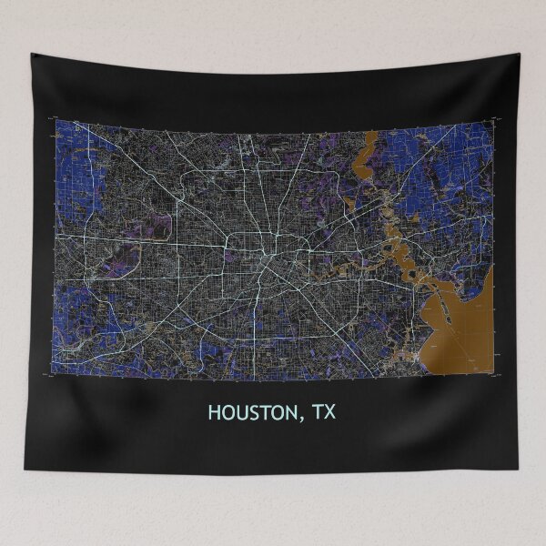 Item preview, Houston, TX 100K Topographical Map Dark designed and sold by PGHPhotoCo.