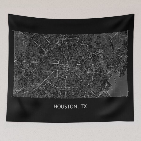 Item preview, Houston, TX 100K Topographical Map Black designed and sold by PGHPhotoCo.