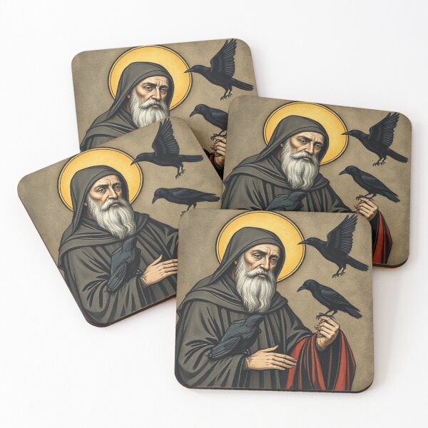 Item preview, St Benedict and ravens designed and sold by Terry Collett.
