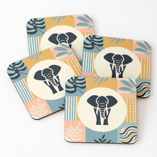 Item preview, Minimalistic elephant with blocked colours designed and sold by Silbays.
