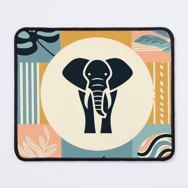 Item preview, Minimalistic elephant with blocked colours designed and sold by Silbays.