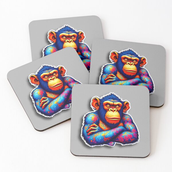 Item preview, Colorful Tattooed King Kong Graffiti Urban Art Sticker designed and sold by ExploreAura Studio.