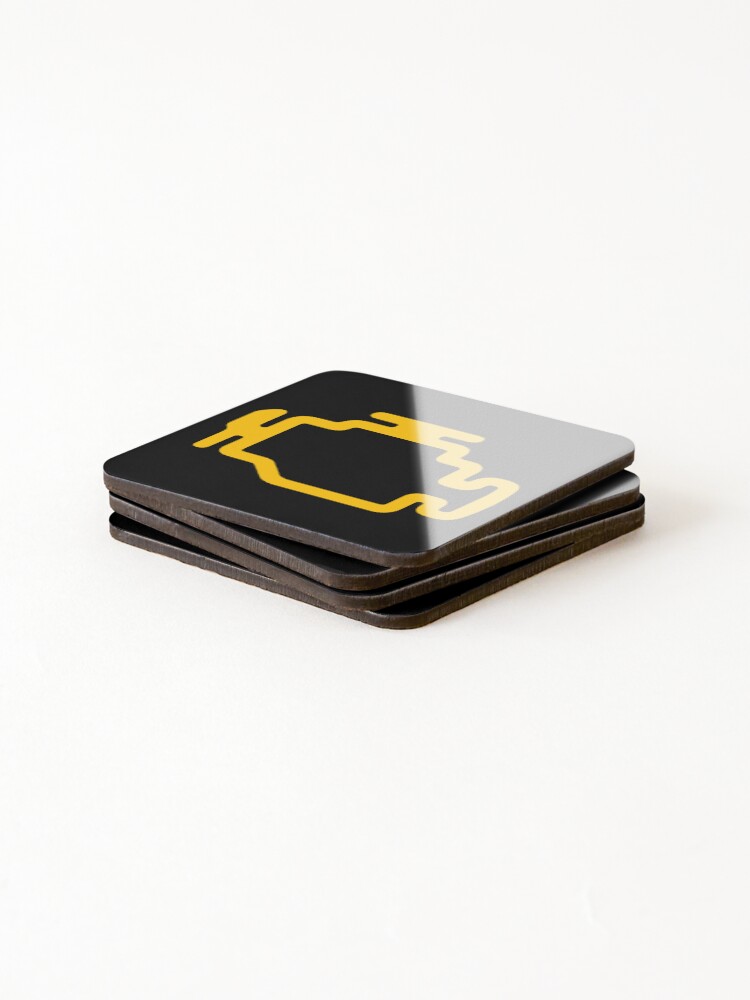 Thumbnail 4 of 5, Coasters (Set of 4), Check Engine Light, Simple designed and sold by celinebeee.