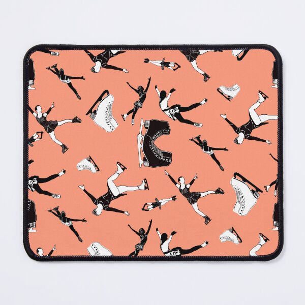 Item preview, Figure Skating Female Silhouettes on Coral Background designed and sold by PD-Skating.