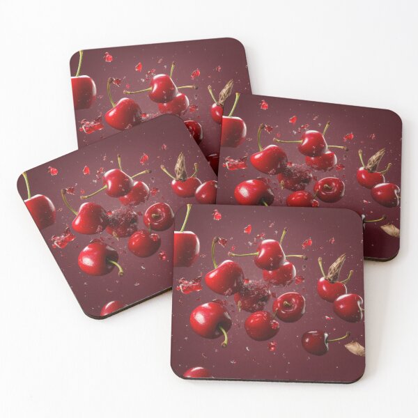 Item preview, An artistic and visually captivating composition of Cherry falling in the air on a solid background designed and sold by anytka.