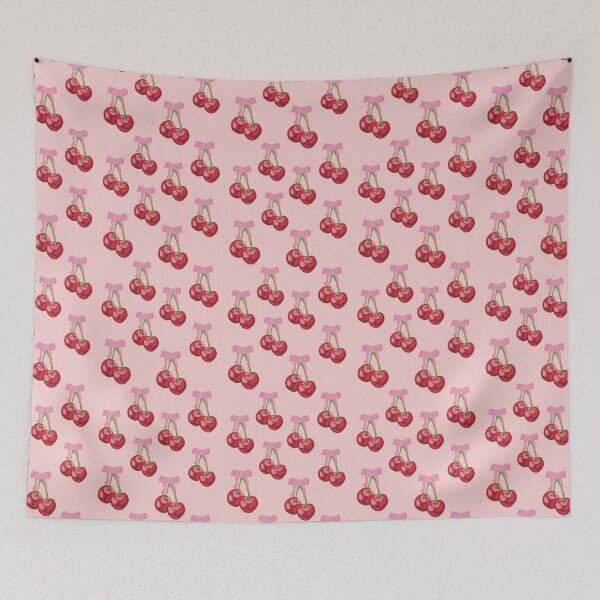 Item preview, Red Cherries and Bow Seamless Pattern Wallpaper designed and sold by DigitalArrange.
